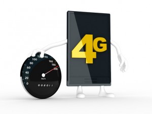 smartphone displaying the speed of 4g.