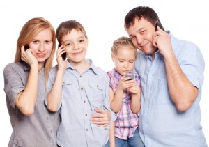 Family, speaking on the phone
